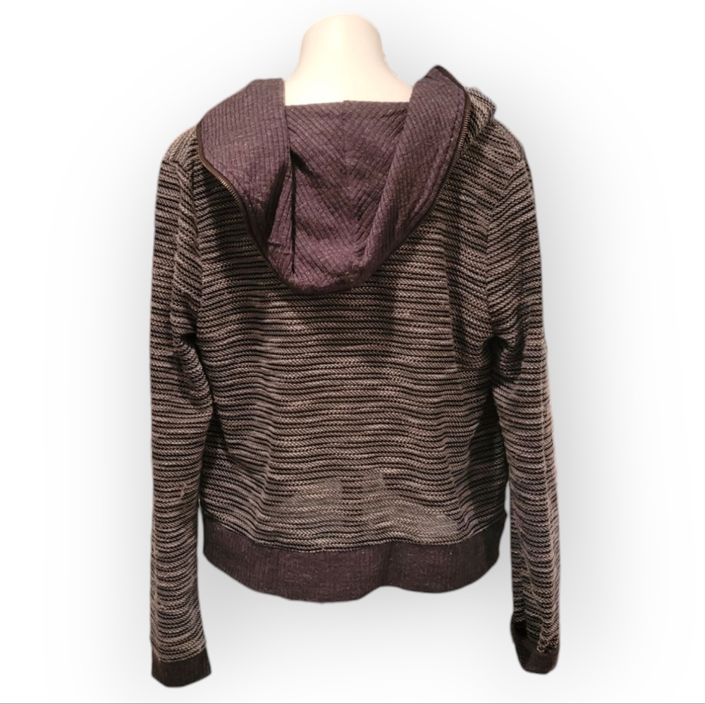 Mystree Women's Large Black and Grey Zip-up Hooded Sweater - Picture 2 of 4